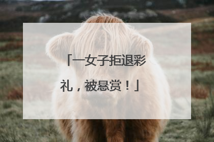 一女子拒退彩礼，被悬赏！